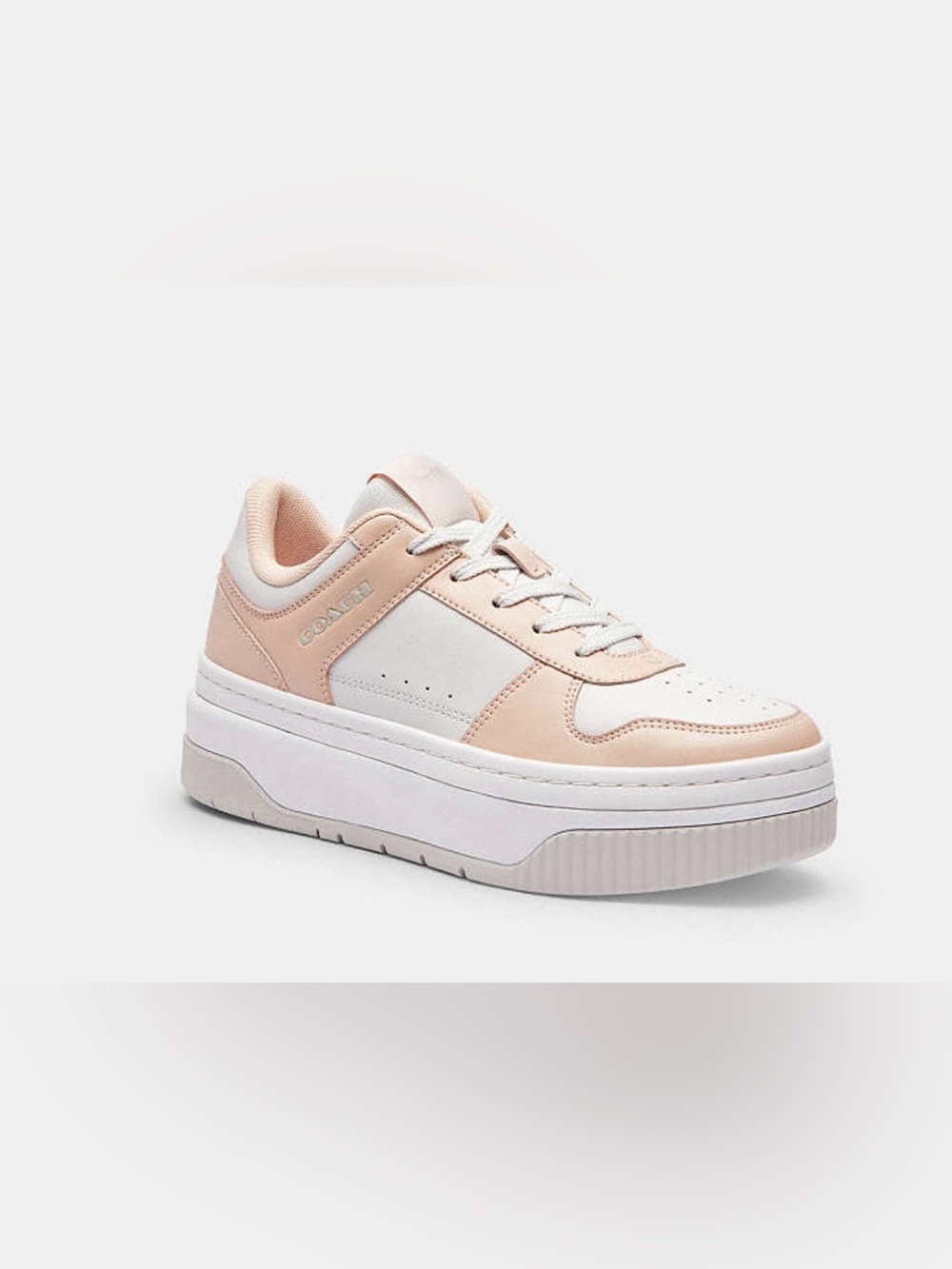 Coach Women's Pink & White Platform Sneakers Size 10 NEW